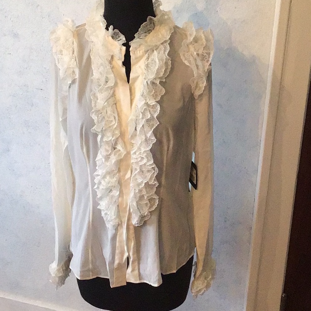 Robert Rodriguz sheer I very lace blouse
